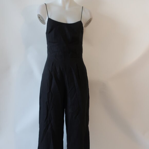 NWT Women Faithfull the Brand Black Pure Linen Sleeveless Antibes Jumpsuit 4 - Picture 5 of 14